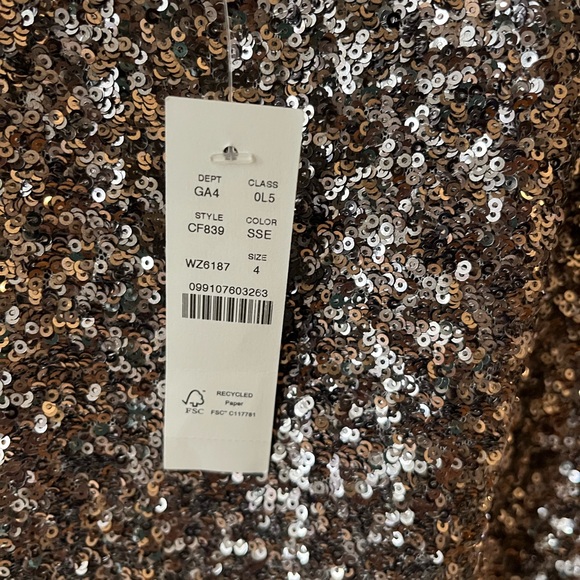 NWT J Crew Collection Silver Sequin Slip Dress - Picture 6 of 8
